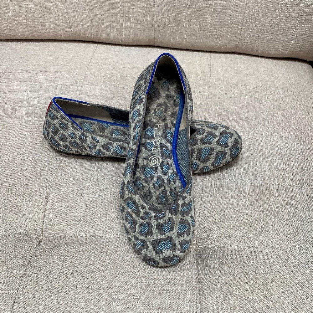 Rothy's Gray Blue Leopard Flat Size 9 (retired)